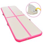 Inflatable Gymnastics Mat with Pump 157.4"x39.3"x3.9" PVC Pink