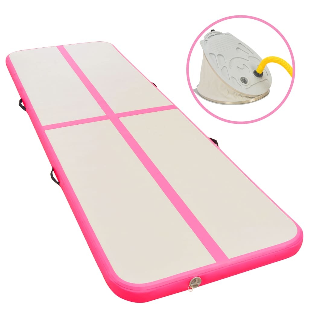 91915.jpg Inflatable Gymnastics Mat with Pump 157.4"x39.3"x3.9" PVC Pink - Image 1