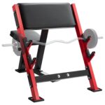 Preacher Curl Bench, Strength Training Benches, Max load 660 LBS Home Gym Fitness Equipment, Seated Arm Isolated Barbell Dumbbell Bicep Station, Adjustable Weight Bench with Bar Holders