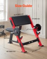 Preacher Curl Bench, Strength Training Benches, Max load 660 LBS Home Gym Fitness Equipment, Seated Arm Isolated Barbell Dumbbell Bicep Station, Adjustable Weight Bench with Bar Holders - Image 2