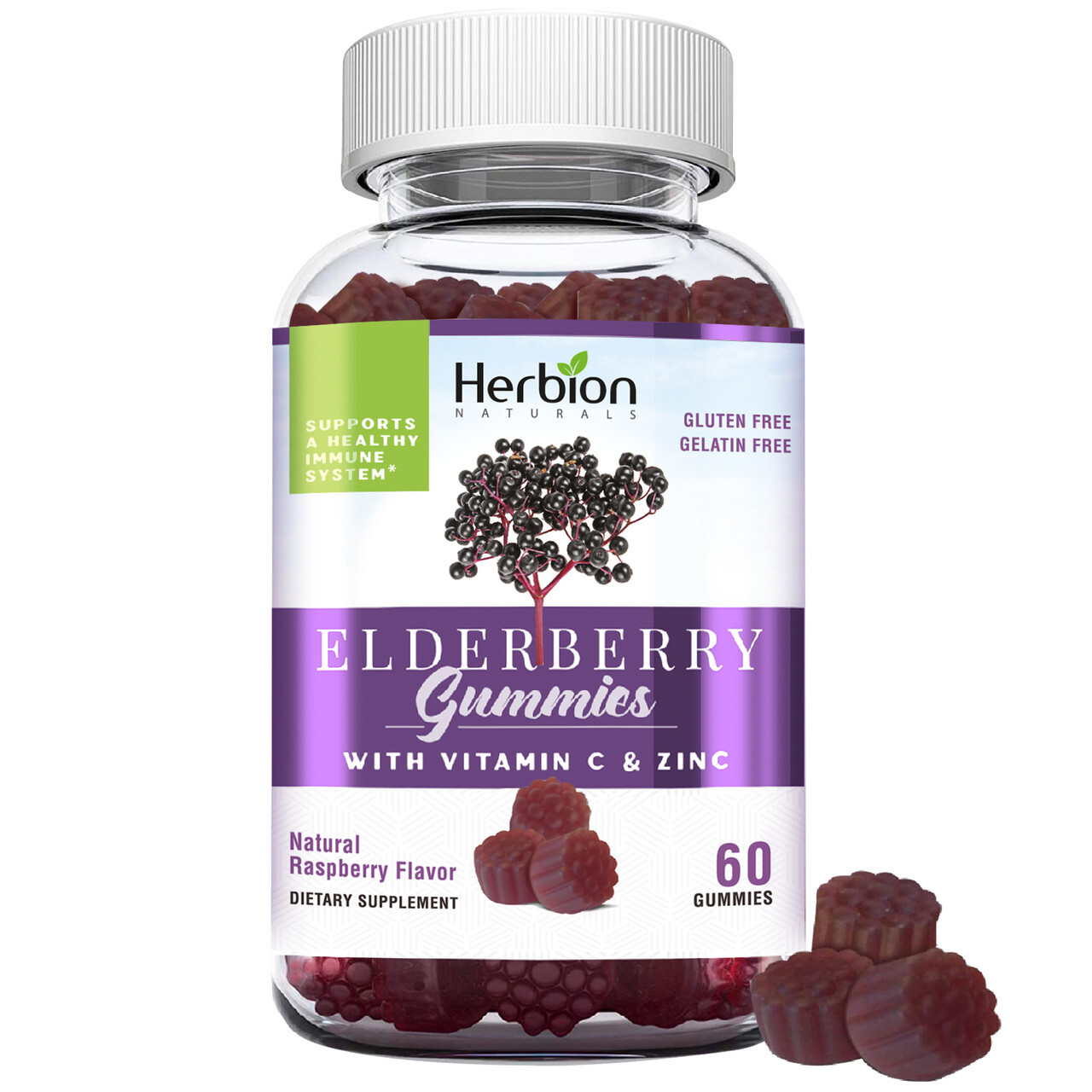 B-22733-1PK.jpg H.N. ELDERBERRY GUMMIES ( 1 X 60 CT ) - Image 1