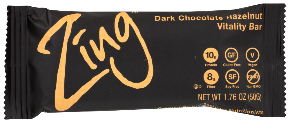 B-25199-12PK.jpg Zing Dark Chocolate Hazelnut Bar (12x1.76OZ ) - Image 1