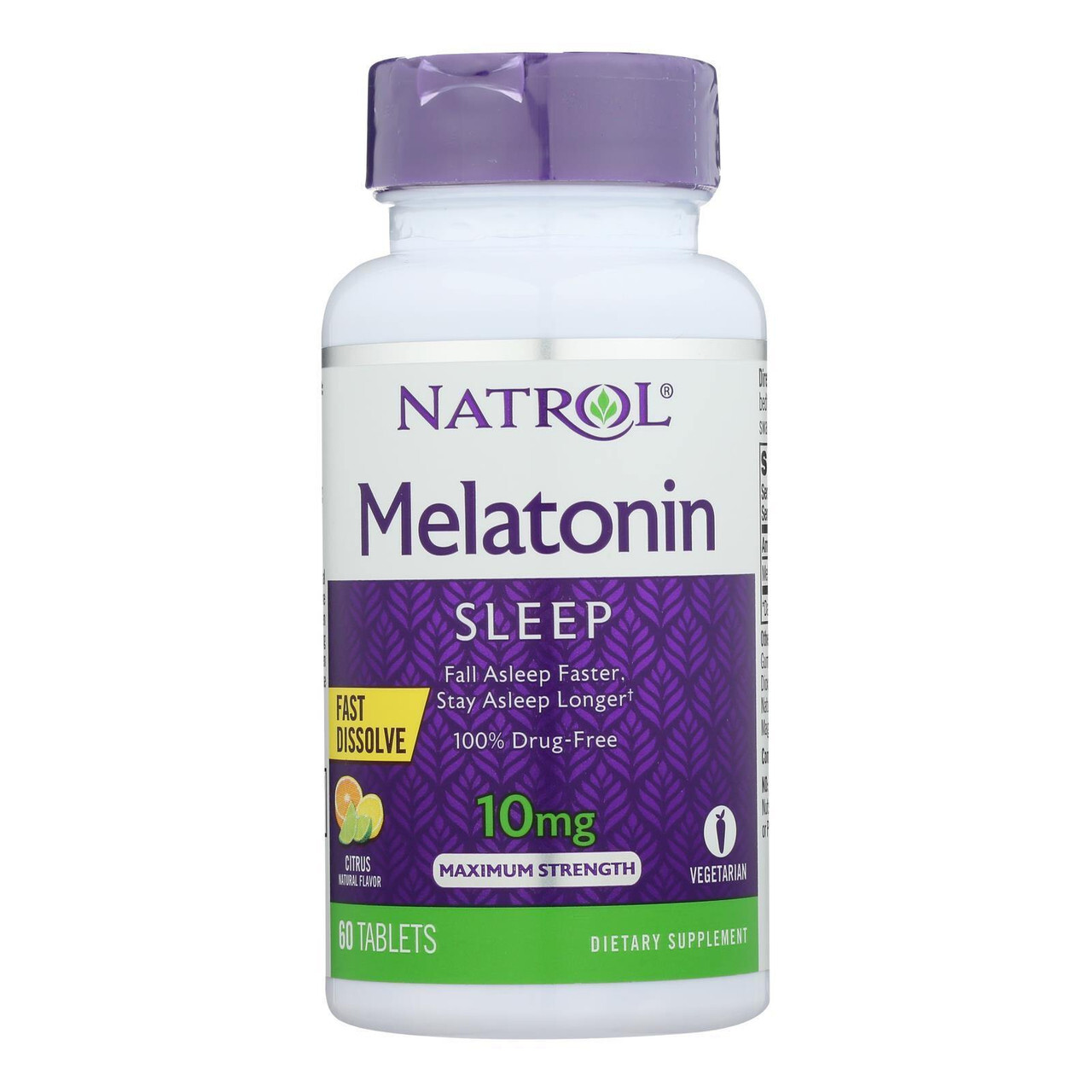 B-49296-1PK.jpg NTRL MELATN 10MG F/D CIT ( 1 X 60 TAB ) - Image 1