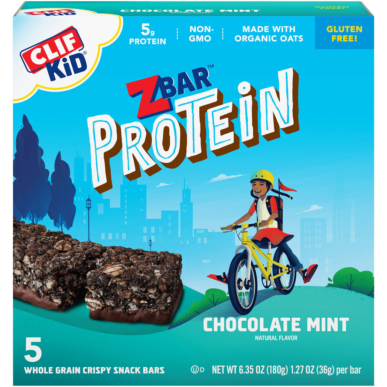 B-66195-6PK.jpg Clif Kid ZBar Protein Chocolate Mint (6x5 PACK) - Image 1
