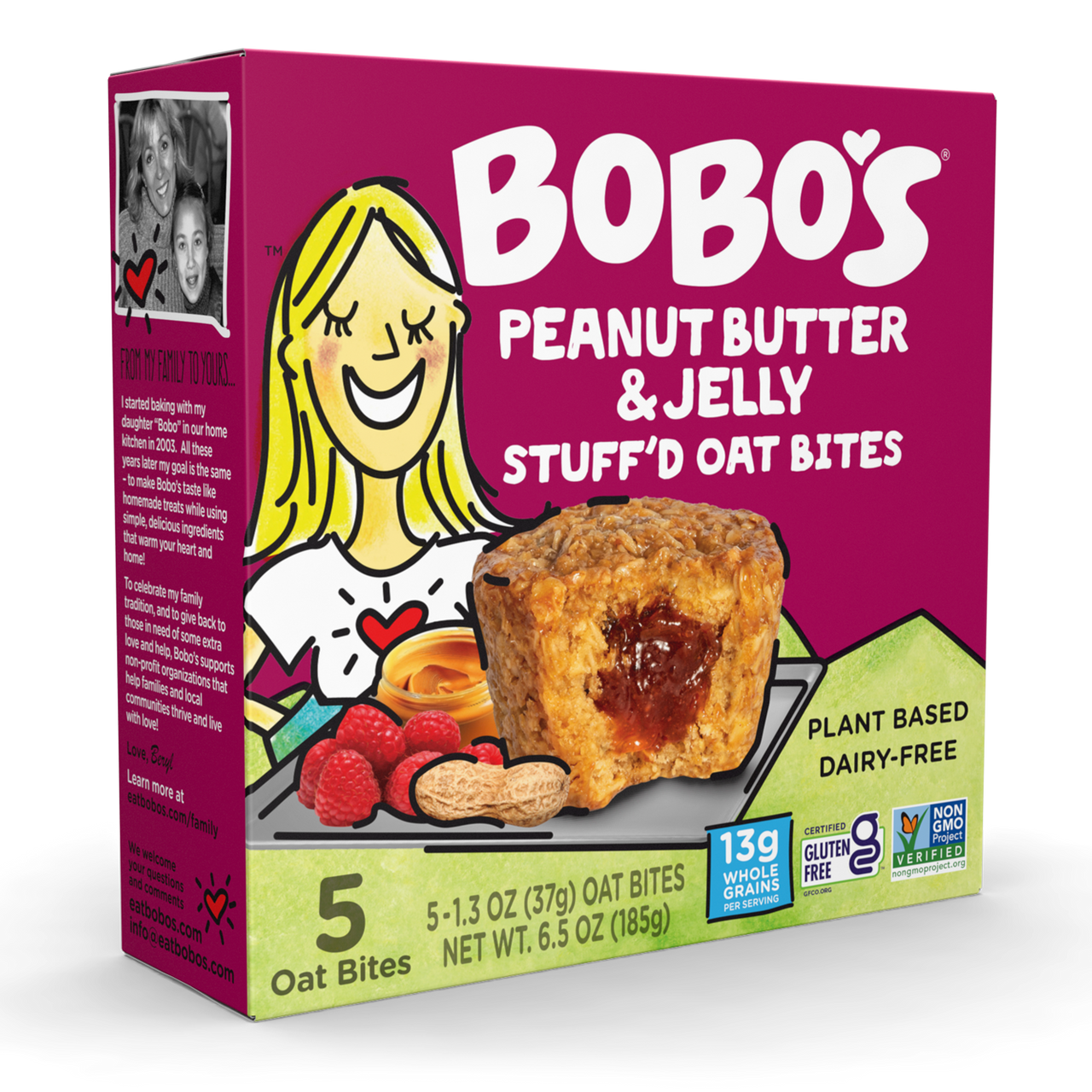 B-68143-6PK.png Bobo's Oat Bars Bites, Peanutbutter & Jelly (6x5x1.3 OZ) - Image 1