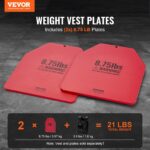 Weight Vest Plates, 8.75 LB Pairs, Premium Steel Weighted plates, Contoured Ergonomic Fit - WODs, Additional Weight for Weight Vests, for Strength Training, Running, Fitness, Heavy Workouts - Image 2