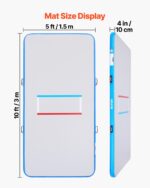 10x5 ft Wrestling Mat Inflatable, Martial Arts Thick Mat for Outdoor Indoor Home Gym Exercise, PVC Foldable Training Mats with 600W Air Pump, for Gymnastics Tatami Jiu Jitsu BJJ MMA Judo, Gray