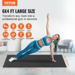 Exercise Mat, Non Slip High Density Premium Yoga Mat, Exercise Yoga Mat for Men & Women, Fitness & Exercise Mat with Bag & Carry Strap, for All Types of Home Yoga, Pilate & Floor Workout (6x4ft) - Image 2