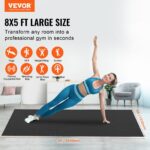 Exercise Mat, Non Slip High Density Premium Yoga Mat, Exercise Yoga Mat for Men & Women, Fitness & Exercise Mat with Bag & Carry Strap, for All Types of Home Yoga, Pilate & Floor Workout (8x5ft) - Image 2