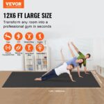 Exercise Mat, Non Slip High Density Premium Yoga Mat, Exercise Yoga Mat for Men Women, Fitness & Exercise Mat with Bag & Carry Strap, for All Types of Home Yoga, Pilate & Floor Workout (12x6ft) - Image 2