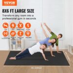 Exercise Mat, Non Slip High Density Premium Yoga Mat, Exercise Yoga Mat for Men & Women, Fitness & Exercise Mat with Bag & Carry Strap, for All Types of Home Yoga, Pilate & Floor Workout (8x6ft) - Image 2