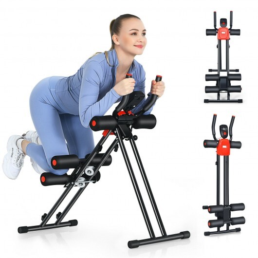 FH10027.jpg Foldable Adjustable Core Abdominal Trainer with 3 Adjustable Resistance and LCD Display - Color: Black - Image 1