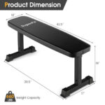 Flat Weight Bench 660 LBS Heavy Duty Strength Training Bench-Black - Color: Black - Image 5