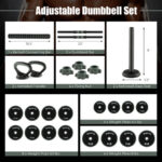 4 in 1 Adjustable Weight Dumbbell Set-Black - Image 4