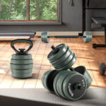 Adjustable Weight Dumbbell Set with Connector-Black & Gray - Color: Black & Gray - Image 2
