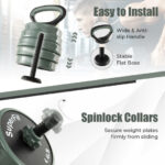 Adjustable Weight Dumbbell Set with Connector-Black & Gray - Color: Black & Gray - Image 3