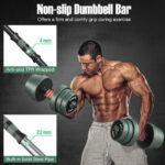 Adjustable Weight Dumbbell Set with Connector-Black & Gray - Image 4