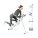 Ab Machine with LCD Monitor and 4 Adjustable Heights-Purple - Image 3