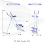 Ab Machine with LCD Monitor and 4 Adjustable Heights-Purple - Image 4