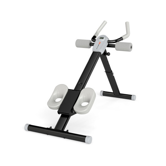 FH10155DK.jpg Adjustable Abdominal Trainer Ab Workout Machine Foldable Ab Cruncher-Black - Color: Black - Image 1