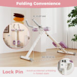 Adjustable Abdominal Trainer Ab Workout Machine Foldable Ab Cruncher-White - Color: White - Image 3