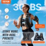 Weighted Vest, 30 lbs Weight Vest with Reflective Stripe, Adjustable Buckle Body Weight Vest for Men Women, Workout Equipment for Strength Training, Running, Jogging, Fitness, and Weight Loss - Image 2