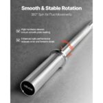 4FT Barbell Bar, Fits 2-Inch Weight Plates, Chrome Plated Barbell Bar with Knurled Grip for Strength Training, Weightlifting, Squat, Deadlift, Bench Press, Curl, Overhead Press, 500lbs Capacity - Image 2