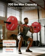 6FT Barbell Bar, Fits 2-Inch Weight Plates, Barbell Bar with Knurled Grip for Strength Training, Weightlifting, Squat, Deadlift, Bench Press, Curl, Overhead Press, 700lbs/317kg Capacity