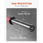 6FT Barbell Bar, Fits 2-Inch Weight Plates, Barbell Bar with Knurled Grip for Strength Training, Weightlifting, Squat, Deadlift, Bench Press, Curl, Overhead Press, 700lbs/317kg Capacity - Image 4