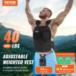 Weighted Vest, 40lb Weight Vest, Adjustable Body Weight Jacket for Men Women, Workout Equipment for Strength and Endurance Training, Running, Jogging, Walking, Fitness, and Weight Loss - Image 2