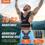 Adjustable Weighted Vest, 20-32lb Weight Vest with 6 Ironsand Weights and  Reflective Stripe, Body Weight Vest Exercise Set for Men Women, Workout Equipment for Strength Training Running Jogging - Image 2