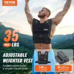 Adjustable Weighted Vest, 35lb Weight Vest with Iron Weights, Shoulder Pad, and Reflective Stripe, Body Weight Vest Exercise Set for Men Women, Workout Equipment for Strength Training Running - Image 2