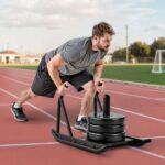 Weight Sled, Steel Power Sled, Fitness Strength Training Sleds for Athletic Exercise Speed Improvement, Workout Fitness Equipment with Handle, Compatible with 1/2 in Weight Plates, Black - Image 7