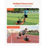 Weight Sled, Steel Power Sled, Fitness Strength Training Sleds for Athletic Exercise Speed Improvement, Workout Fitness Equipment with Handle, Compatible with 1/2 in Weight Plates, Orange - Image 2