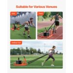 Weight Sled, Steel Power Sled, Fitness Strength Training Sleds for Athletic Exercise Speed Improvement, Workout Fitness Equipment with Handle, Compatible with 1/2 in Weight Plates, Orange - Image 5
