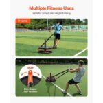 Weight Sled, Steel Power Sled, Fitness Strength Training Sleds for Athletic Exercise Speed Improvement, Workout Fitness Equipment with Harness, Compatible with 2 in Weight Plate, Orange & Black - Image 2