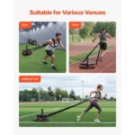 Weight Sled, Steel Power Sled, Fitness Strength Training Sleds for Athletic Exercise Speed Improvement, Workout Fitness Equipment with Harness, Compatible with 2 in Weight Plate, Orange & Black - Image 5