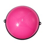 Half Exercise Ball Trainer, 23 inch Balance Ball Trainer, 660lbs Capacity Stability Ball, Yoga Ball with Resistance Bands & Foot Pump, Strength Fitness Ball for Home Gym, Full Body Workout, Pink