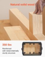 Pilates Box for Reformer, 25x17x9 In Pilates Reformers Sitting Box for Exercises, Premium PU and Wood Pilates Equipment Accessory, Improve Strength, Balance, Range of Motion Home Gym, Black - Image 2