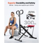 Squat Machine, Deep Squat Rowing Machine for Home, Easy Setup & Foldable Exercise Equipment, Glute Trainer Machine with 2 High-Strength Resistance Bands, Glutes & Leg Home Workout Machine, Black - Image 2