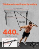 Pull Up Bar, 50 in Width Wall Mounted Pull Ups, Adjustable Depth 22" or 30" from Wall, Heavy Duty Steel Upper Body Workout Bars, 440 lbs Weight Capacity Chin Up Training Station, for Home Gym - Image 2