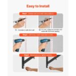 Pull Up Bar, Multi-Grip Wall Mounted Pull Ups, 50 in Width Multifunctional Chin Up Training Station, Heavy Duty Steel Upper Body Workout Bars with Hangers, 440 lbs Weight Capacity, for Home Gym - Image 3