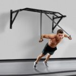 Pull Up Bar, Multi-Grip Wall Mounted Pull Ups, 50 in Width Multifunctional Chin Up Training Station, Heavy Duty Steel Upper Body Workout Bars with Hangers, 440 lbs Weight Capacity, for Home Gym - Image 7