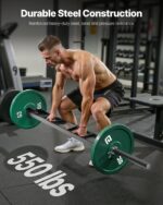 Multi-Grip? Barbell,? 2-inch? 3? Positions? Swiss? Bar,? 550? LBS? Capacity? Heavy? Duty? Swiss? Barbell? Training? Equipment,? with? 2? Collars? and? Knur