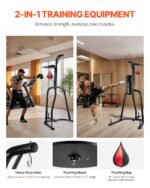 2 in 1 Punching Bag Stand, Steel Heavy Duty Workout Equipment, Adjustable Height Boxing Punching Bag and Speed Bag Stand, Freestanding Sandbag Rack, Holds Up to 140 lbs, for Home Gym Fitness - Image 2