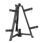 Weight Plate Rack, Weight Plate Tree for 2-Inch Weight Plates, Standard Weight Plate Tree, 300 lbs Load Capacity Weight Storage Holder, Home Gym Barbell Rack Storage Stand, Black