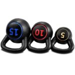 3 Pieces 5 10 15lbs Kettlebell Weight Set - Color: Black - Image 4