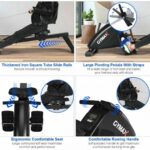 Foldable Magnetic Quiet Operated Fitness Rowing Machine with 10 Level Adjustable Resistance - Color: Black - Image 5