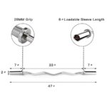 47 Inch Chrome Steel Home Gym Fitness Equipment Bar - Image 5