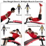 Abdominal Twister Trainer with Adjustable Height Exercise Bench-Red - Color: Red - Image 6